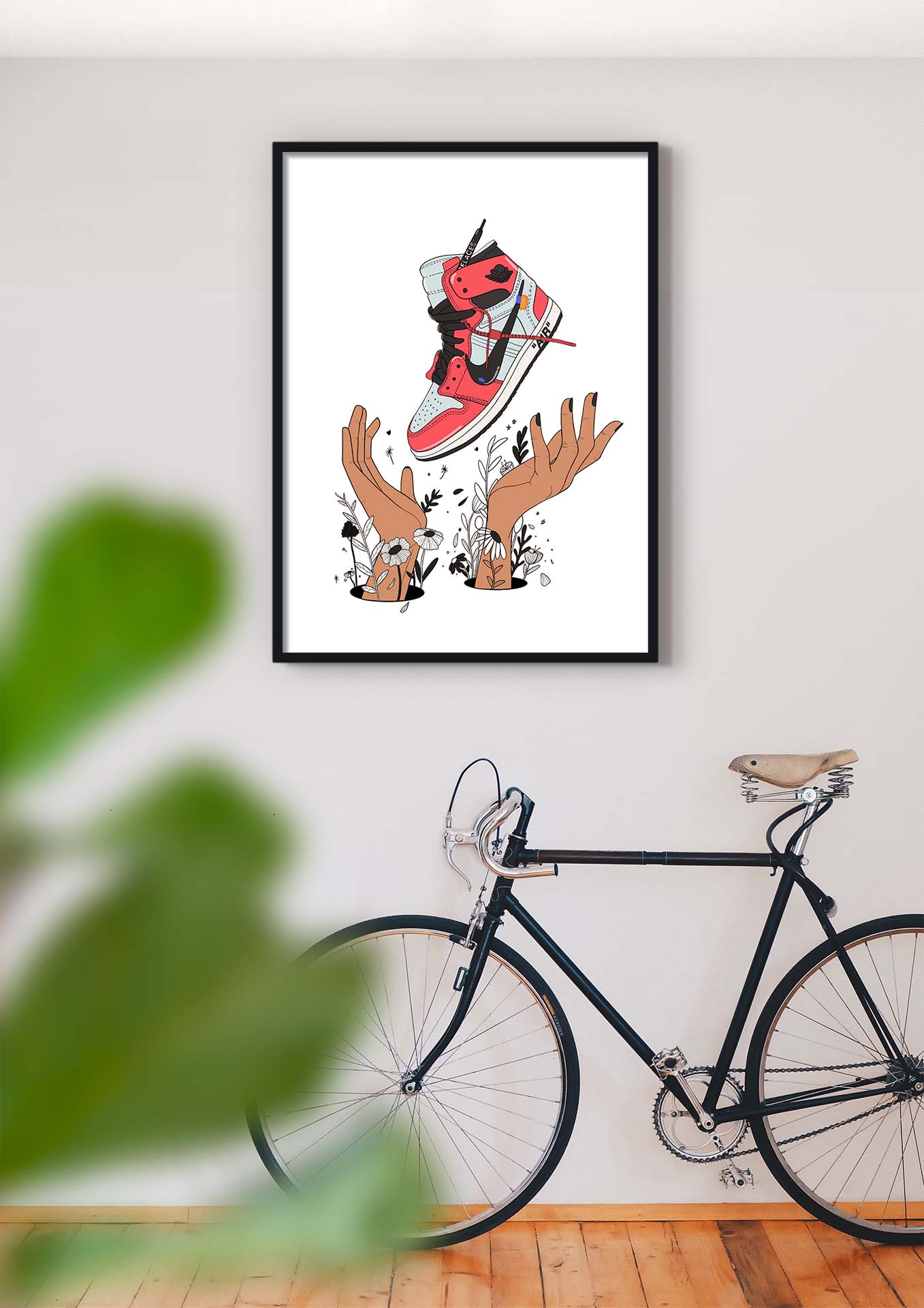 Une affiche aux formats 30 par 40 cm. Des couleurs pop. Une paire de speakers colorée minimaliste et intemporelle.