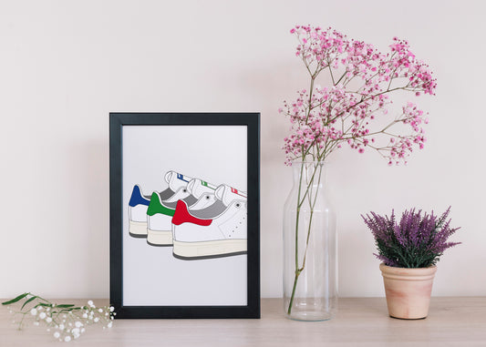 Affiche Chez didine sneakers en 3 couleurs