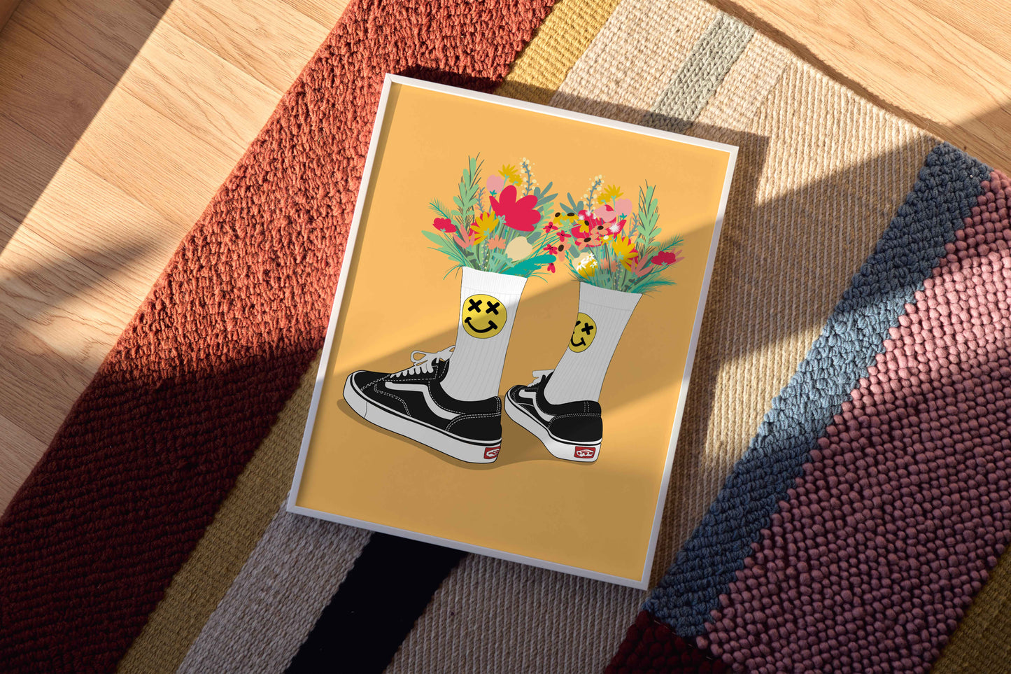 Sneakers en fleur Poster