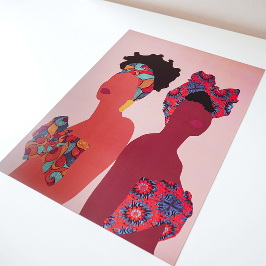 Affiche 30 par 40 portrait 2 femmes Africaines de Chez didine