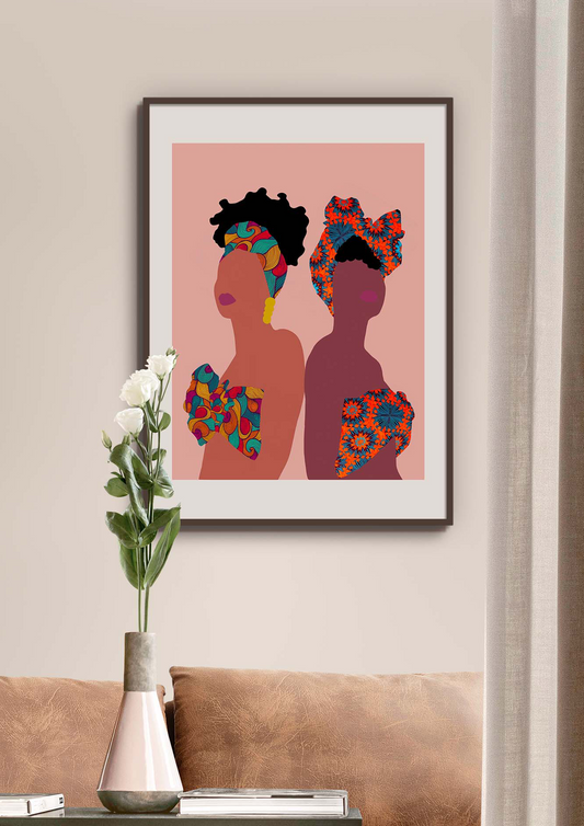 Affiche A4 portrait 2 femmes Africaines de Chez didine