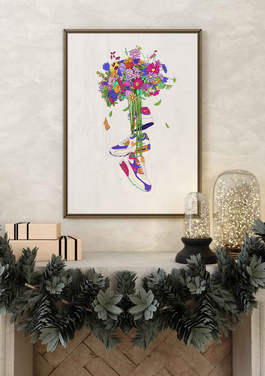 Affiche sneakers ballon, chez didine décoration d'intérieur