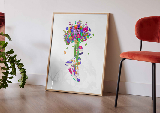 Affiche sneakers ballon, chez didine décoration d'intérieur