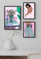 Composition d'affiche de la boutique Chez Didine. Décorer votre intérieur des affiches créatives colorées autour de la femme.