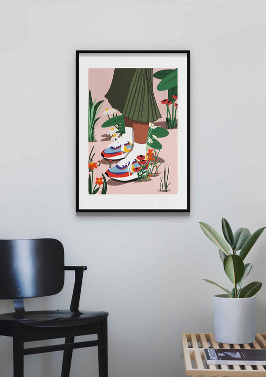 Affiche flower at my feet. Format 30 par 40 cm.