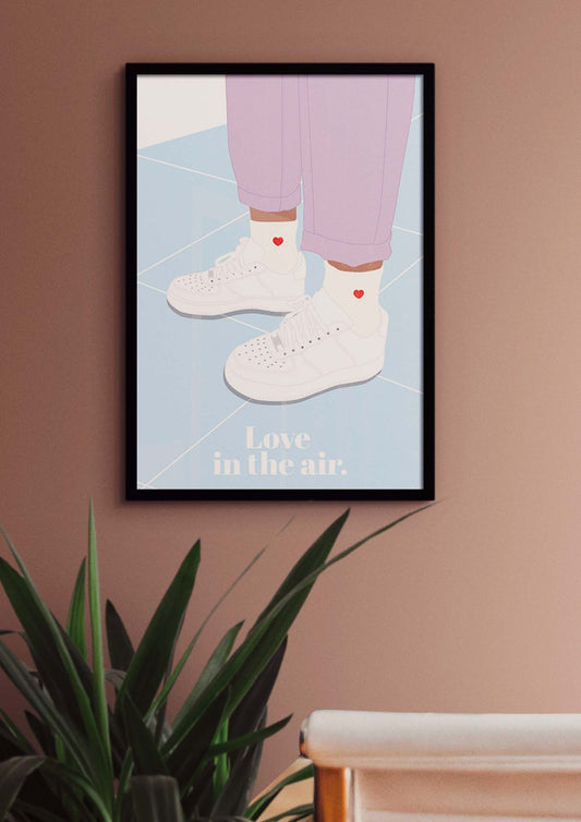 Une affiche aux formats 30 par 40 cm. originale. Des couleurs pastels. Une speakers moderne