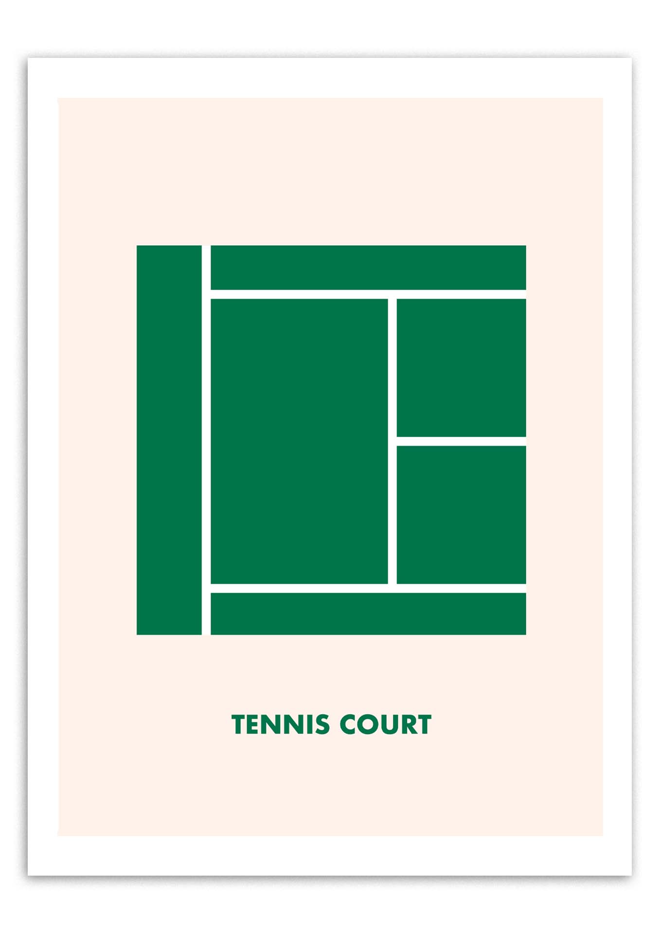 Affiche garden tennis court. Une illustration imprimée sur un papier de qualité aux formats 30 par 40, en 40 et 21 par 29,7 cm, en 200 grammes.