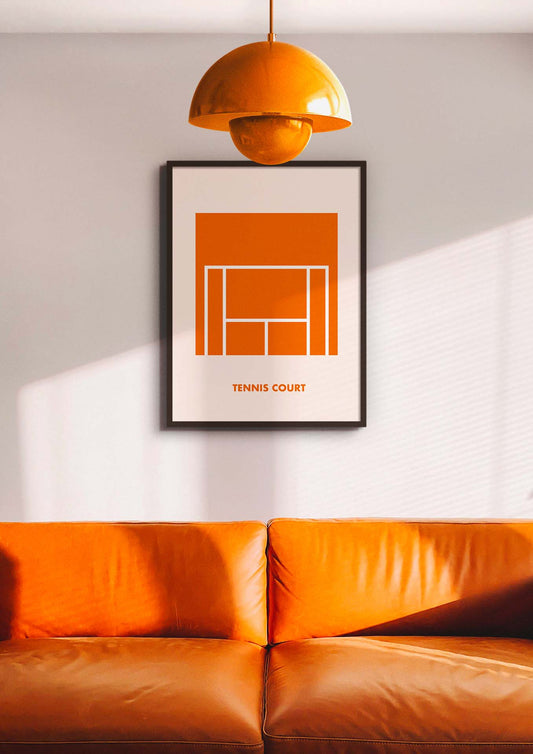 Affiche tennis terre battue. Format 30 par 40 cm. Décorer votre intérieur avec cette affiche aux couleurs vives.
