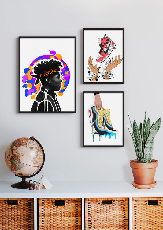 Décoration murale d’affiches de la boutique chez Didine. Décorer votre intérieur avec des affiches créatives. Une décoration africaine